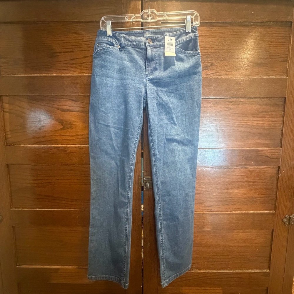 NWT J. Jill 2P petite Classic Blue jeans denim Straight Leg Jeans soft cotton